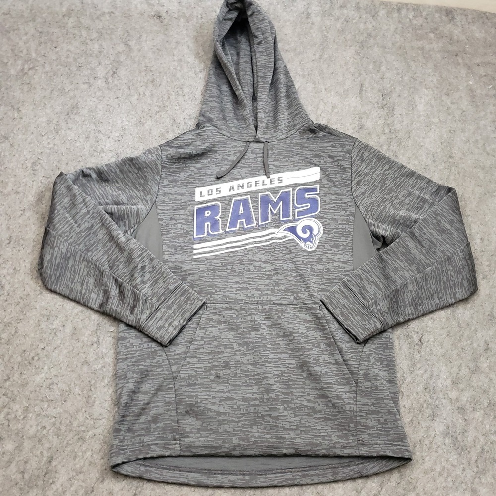 Los Angeles Rams Sweater Mens Small Gray‎ Blue Logo Hooded Football NFL Adult